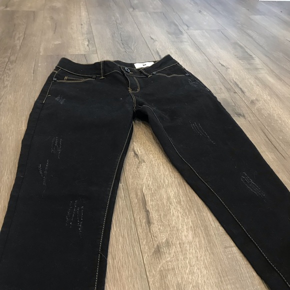 Dark Wash Distressed Jeans - Picture 3 of 8
